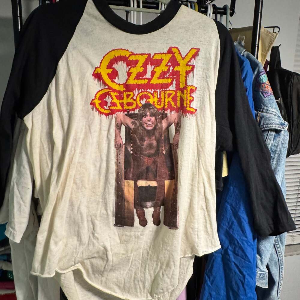 Vintage 1982 Ozzy Osbourne Diary of a Madman Tour Raglan T-Shirt